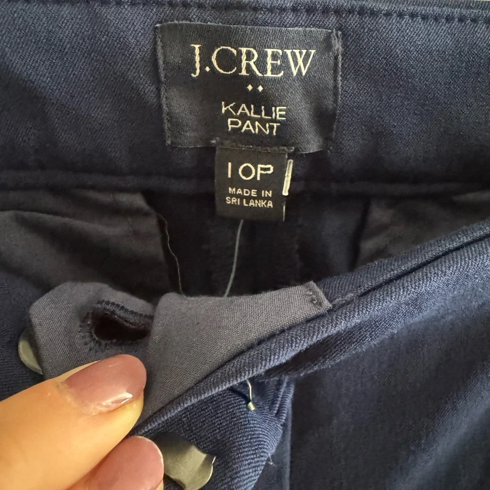 J. Crew Kallie Women's‎ Straight Leg Navy Pants NWT 10P